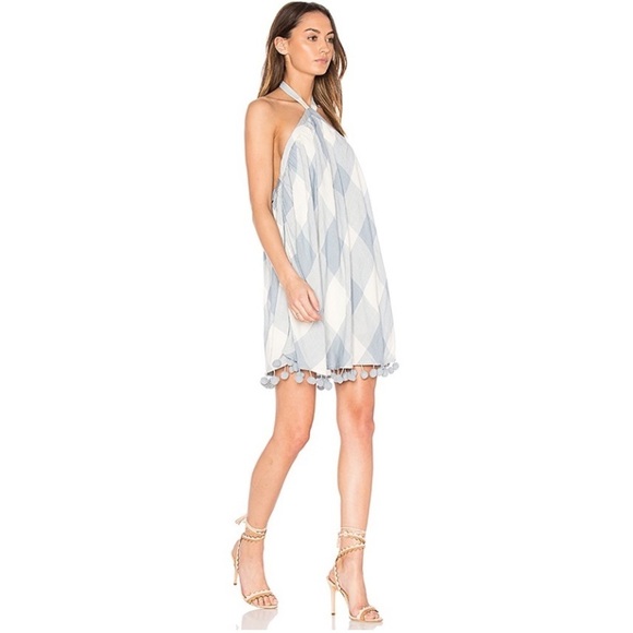 [Tularosa] Halter Gingham Pom Pom Dress - Picture 14 of 16